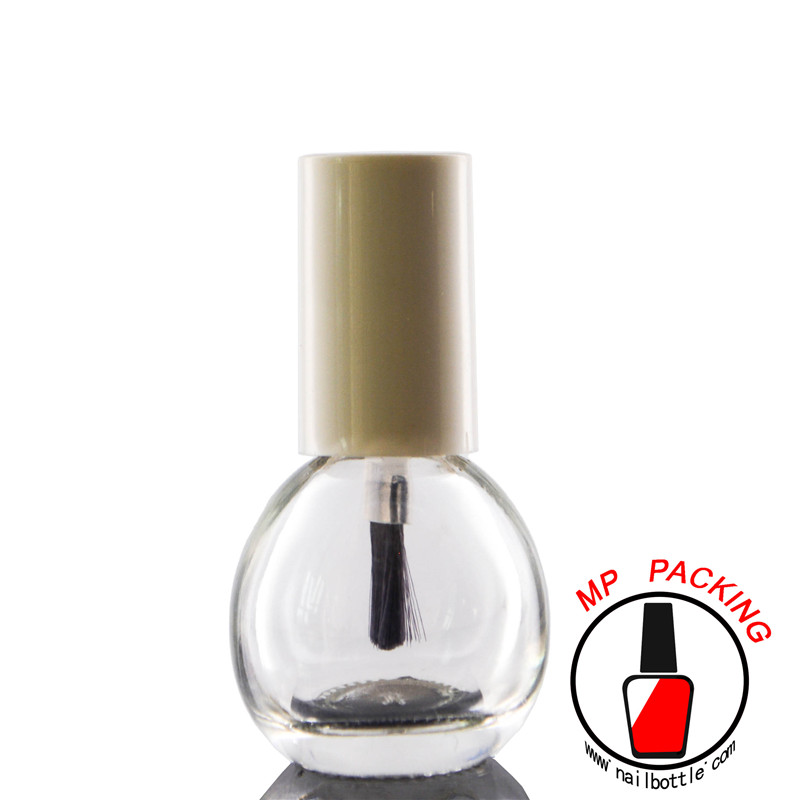 clear glass nail polish bottles with white cap and brush 