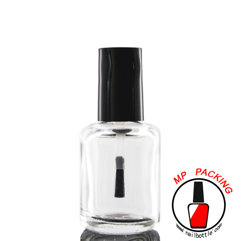18ml clear round nail polish bottles with brush and caps