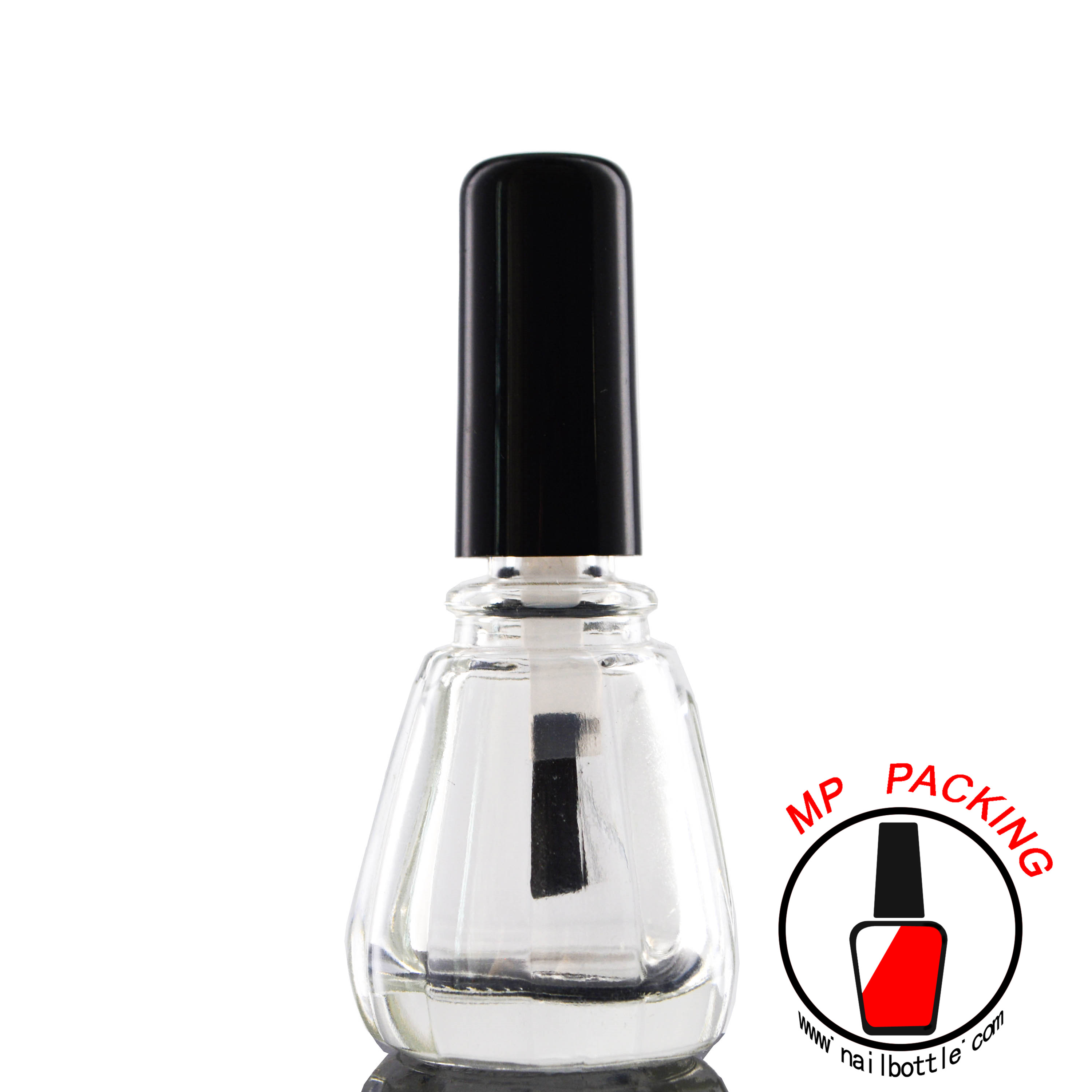 new design 2023 empty nail lacquer glass bottle with lid and brush 