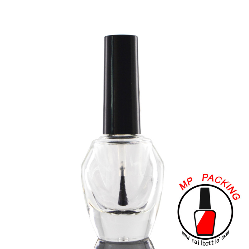 nail polish empty glass bottle with brush and lid 