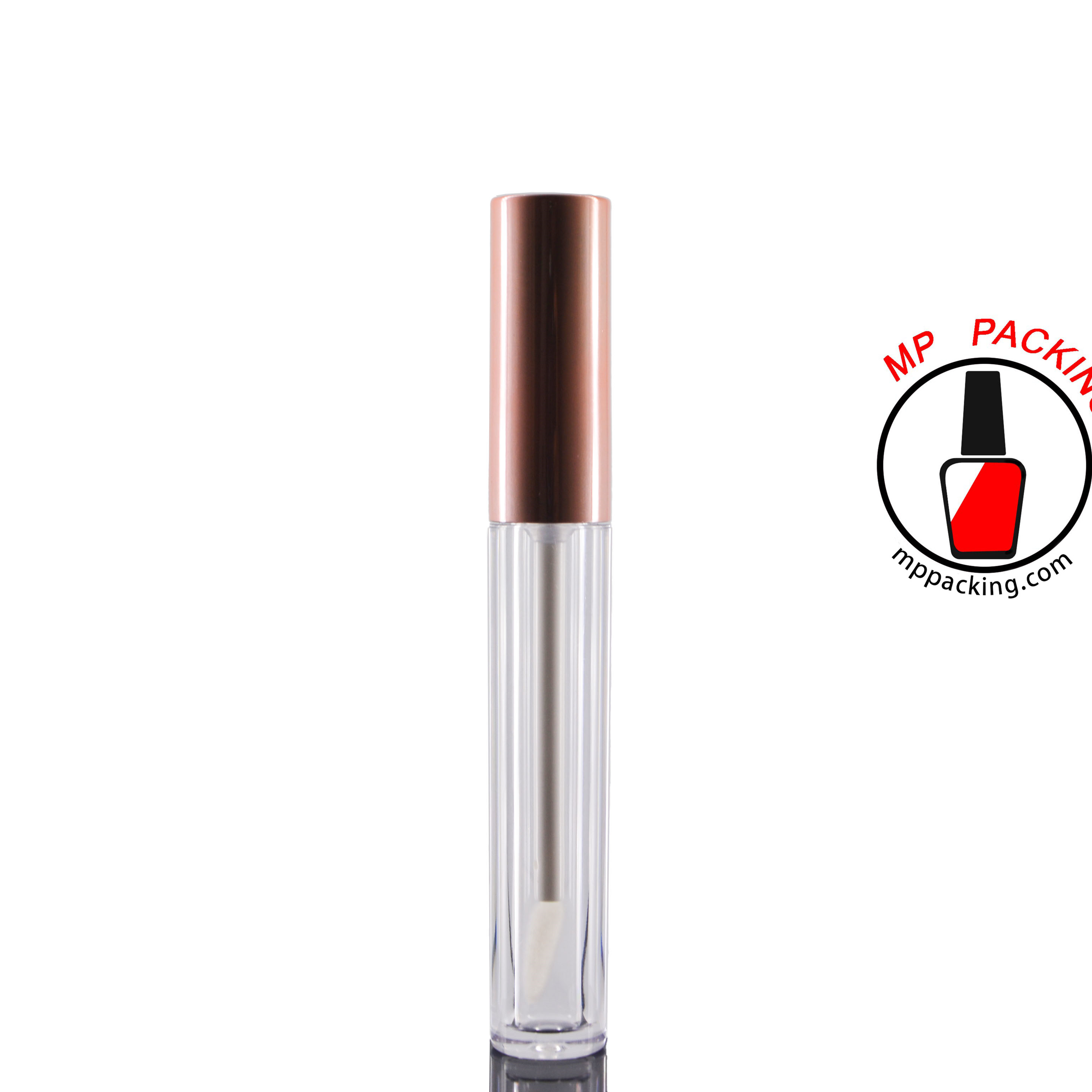 Rose Gold Empty Lip Gloss Bottle with Rubber Stopper and Wand 