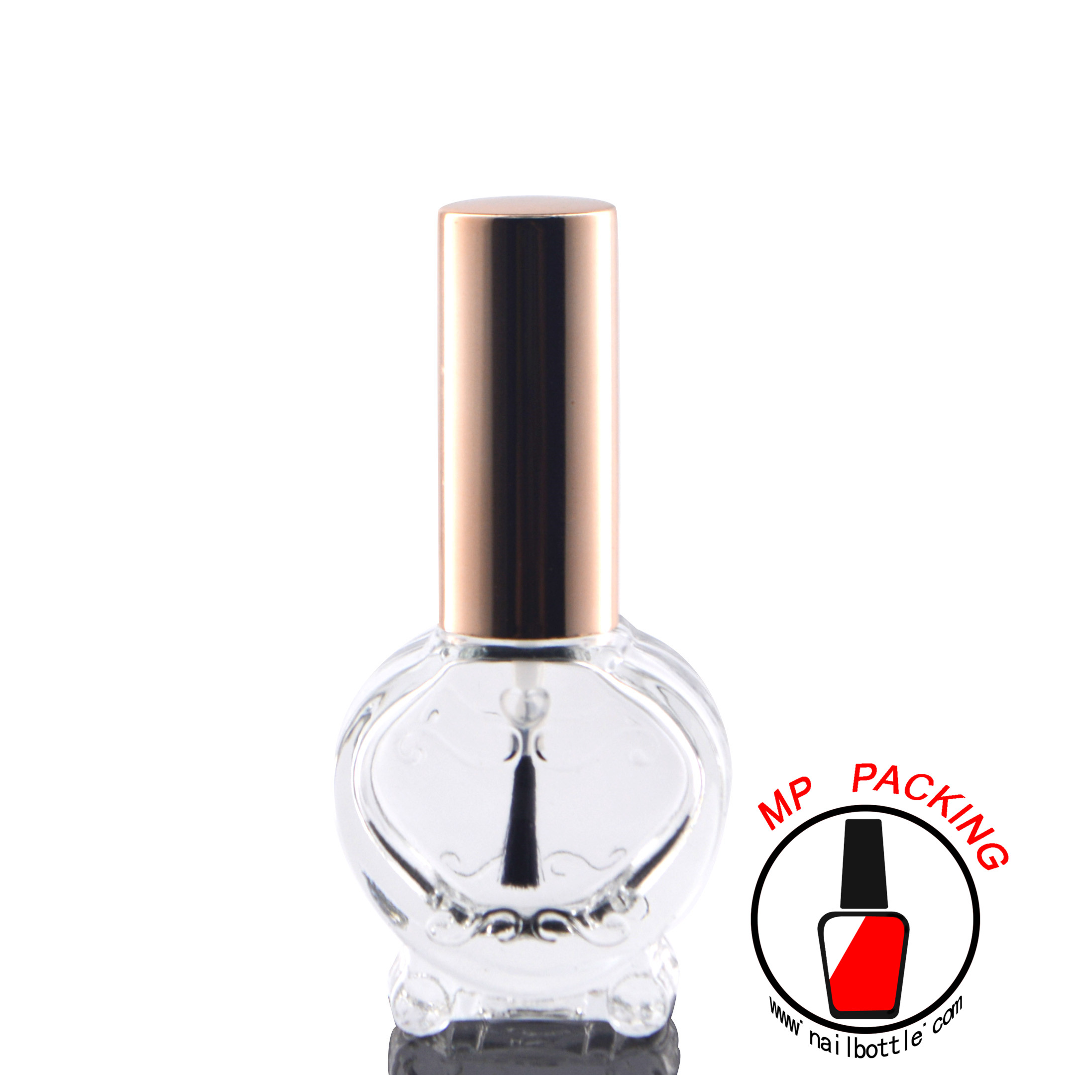 custom design nail polish bottle and cap brush 