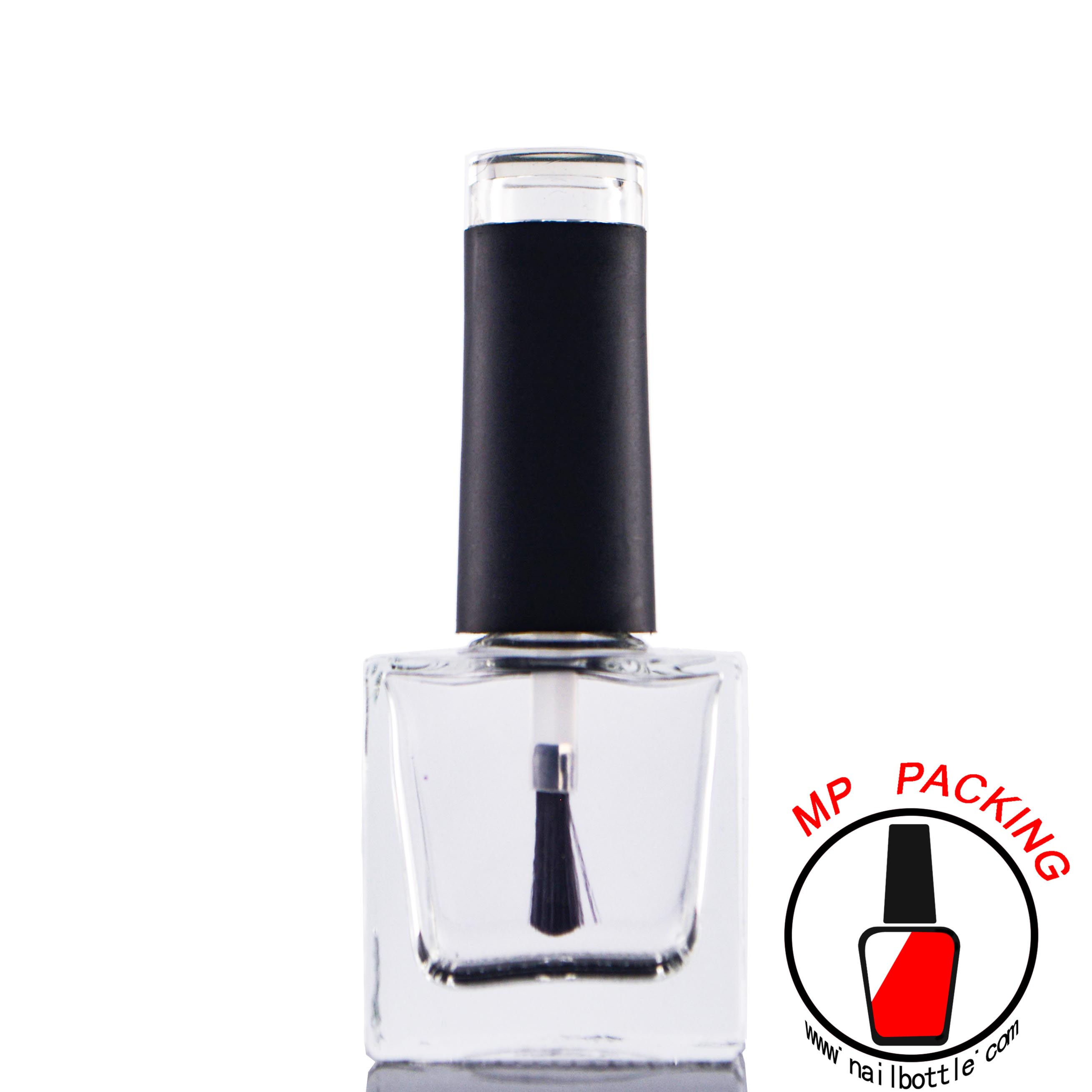 nail polish square bottle with lid and brush 