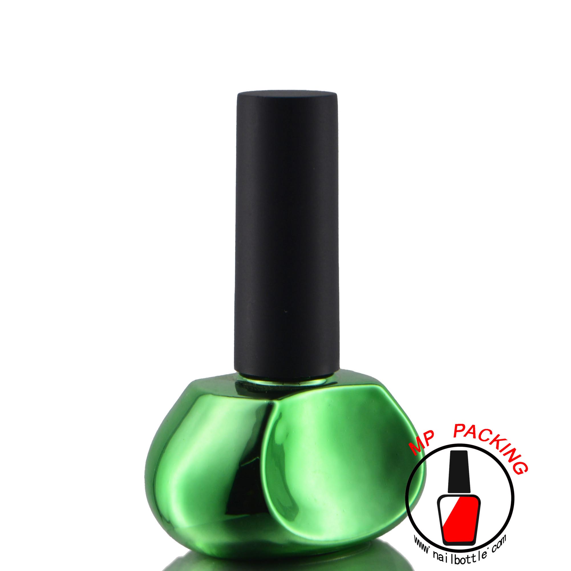 particular shape empty nail polish bottle with lids and brush 