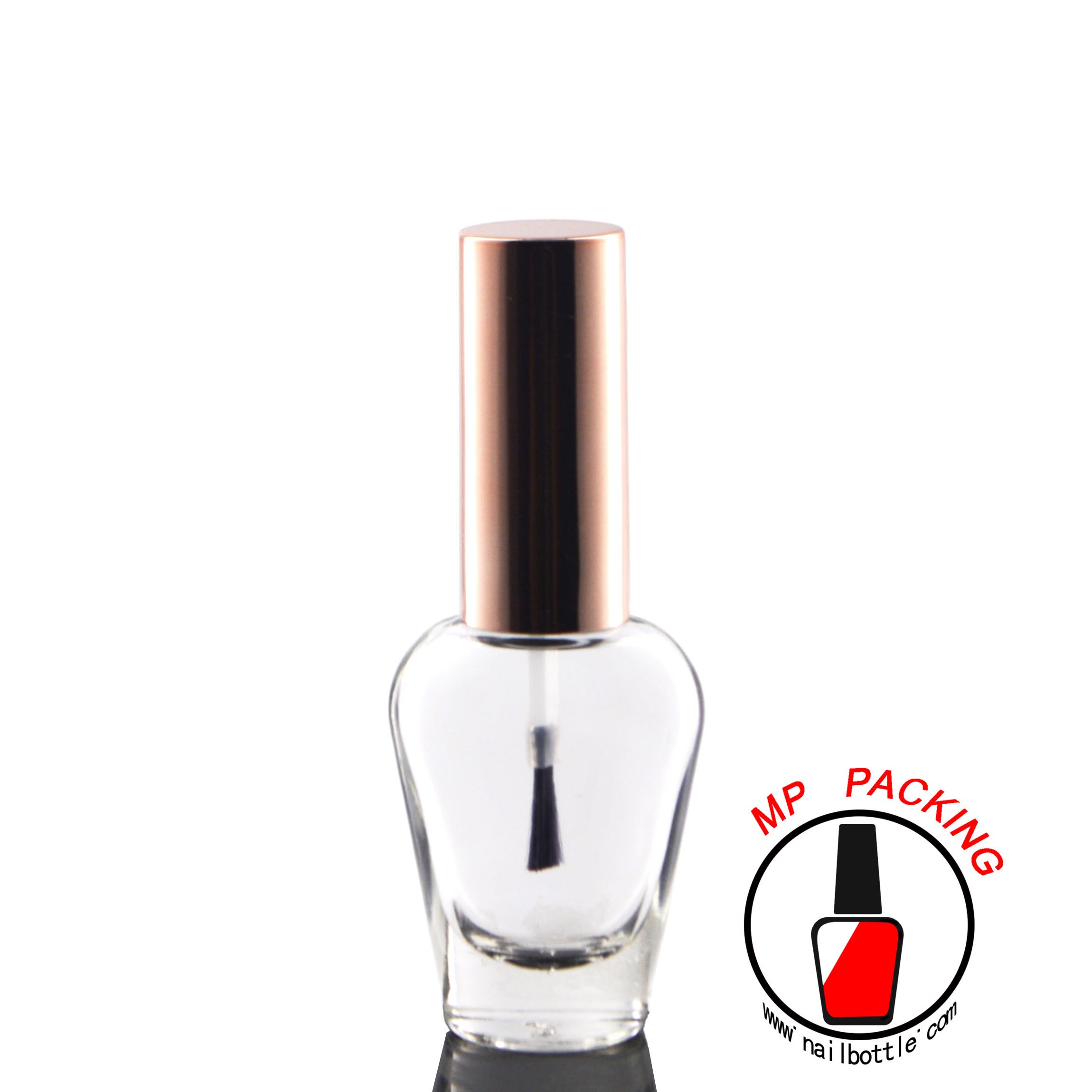 pure glass nail polish bottle and brush cap 