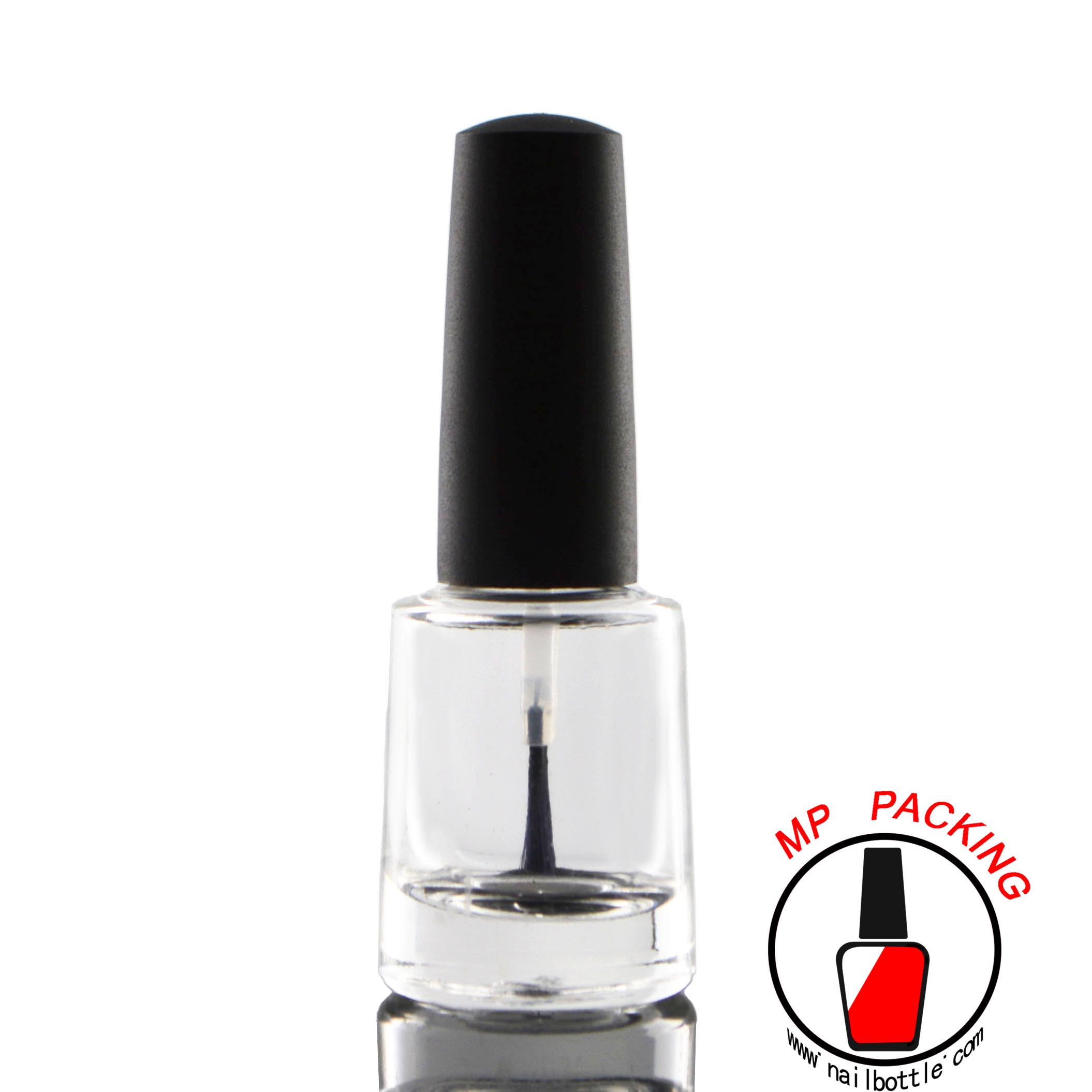 standard size nail polish bottle with cap and brush 