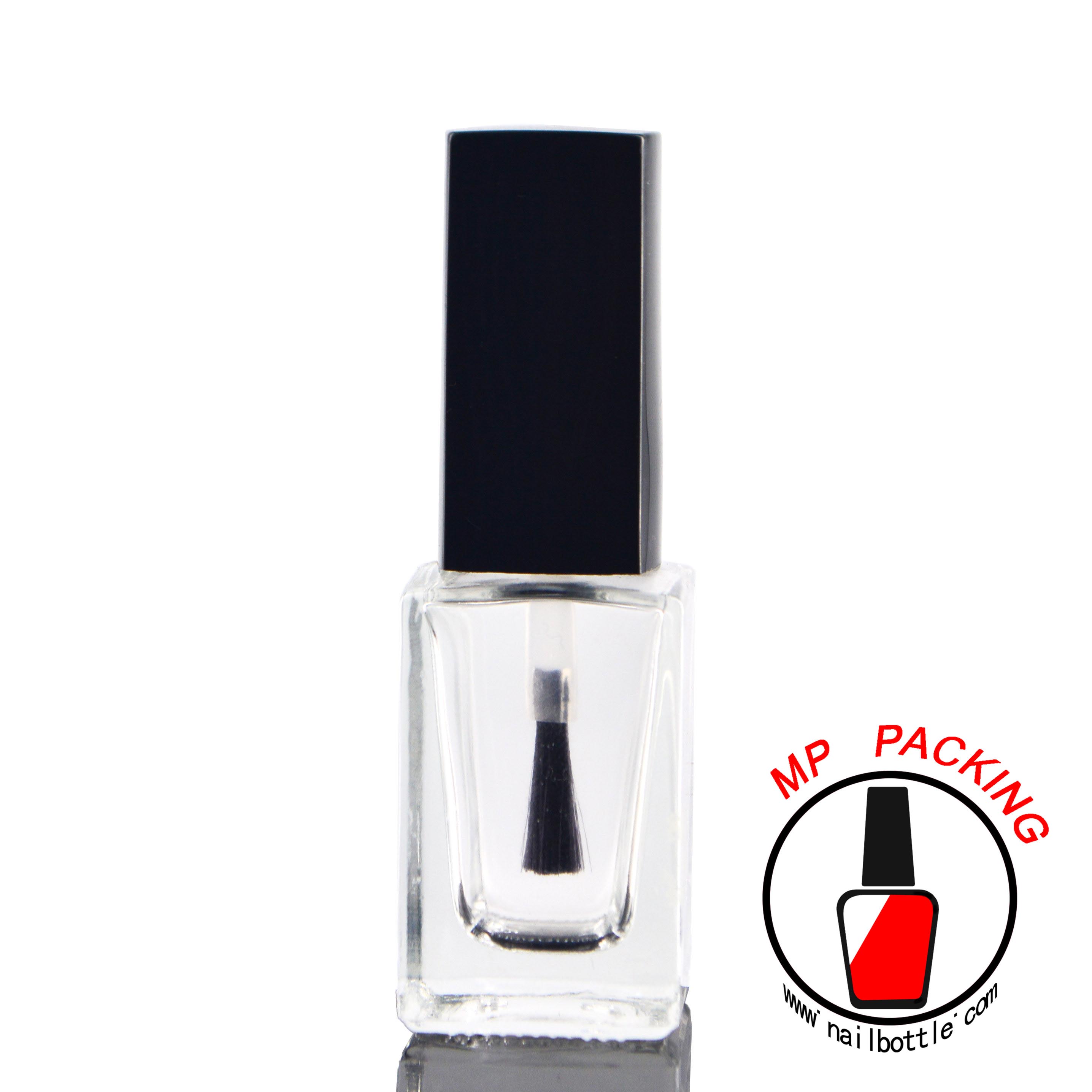 square glass empty bottle 10ml with lids and brush 