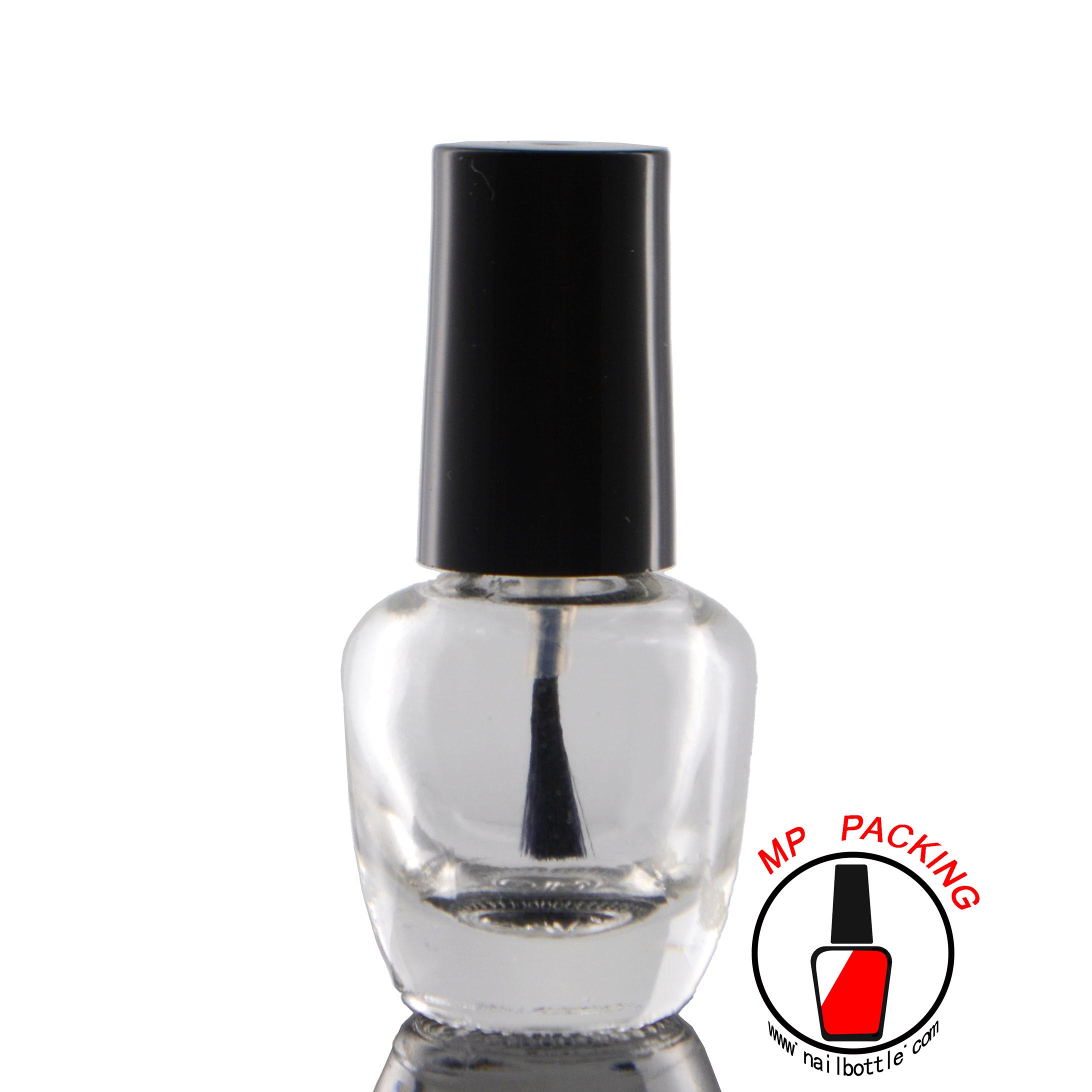 3ml mini empty nail polish glass bottle with lids and brush 