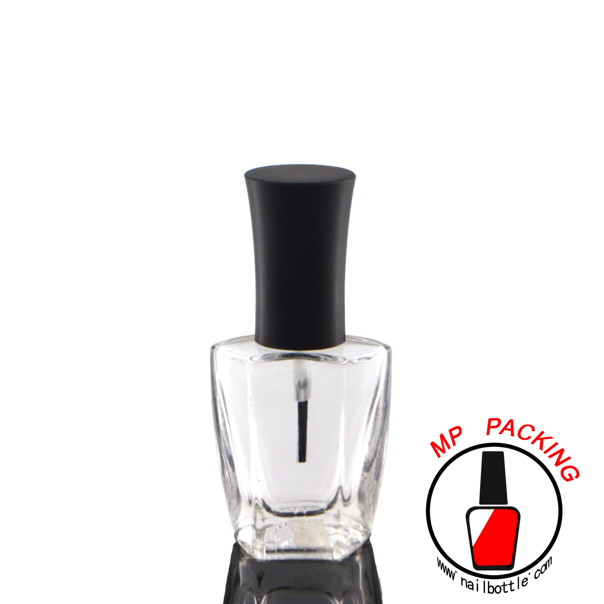 special design empty nail polish glass bottle with brush and caps 
