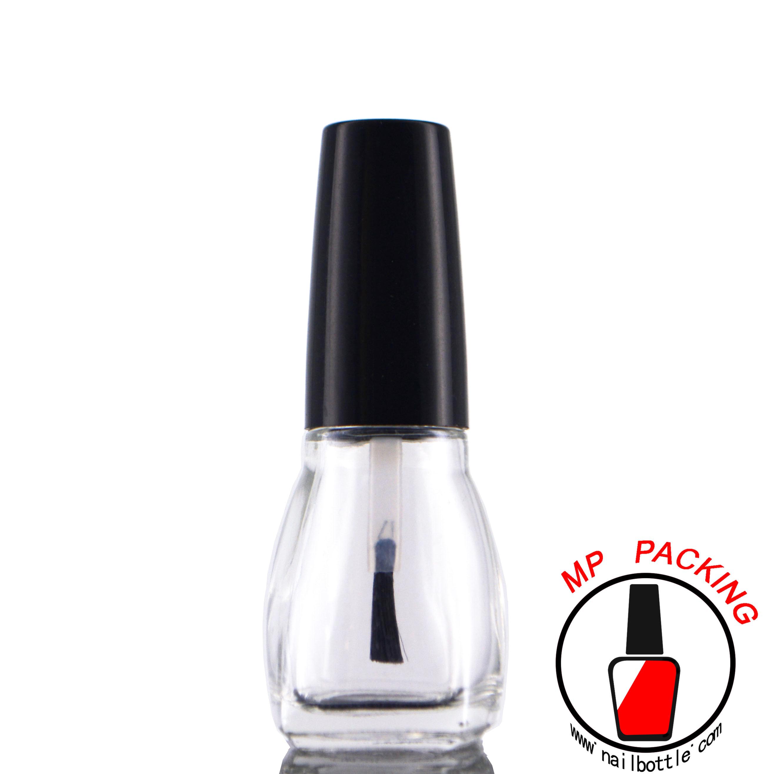nail polish empty glass bottle with lids and brush