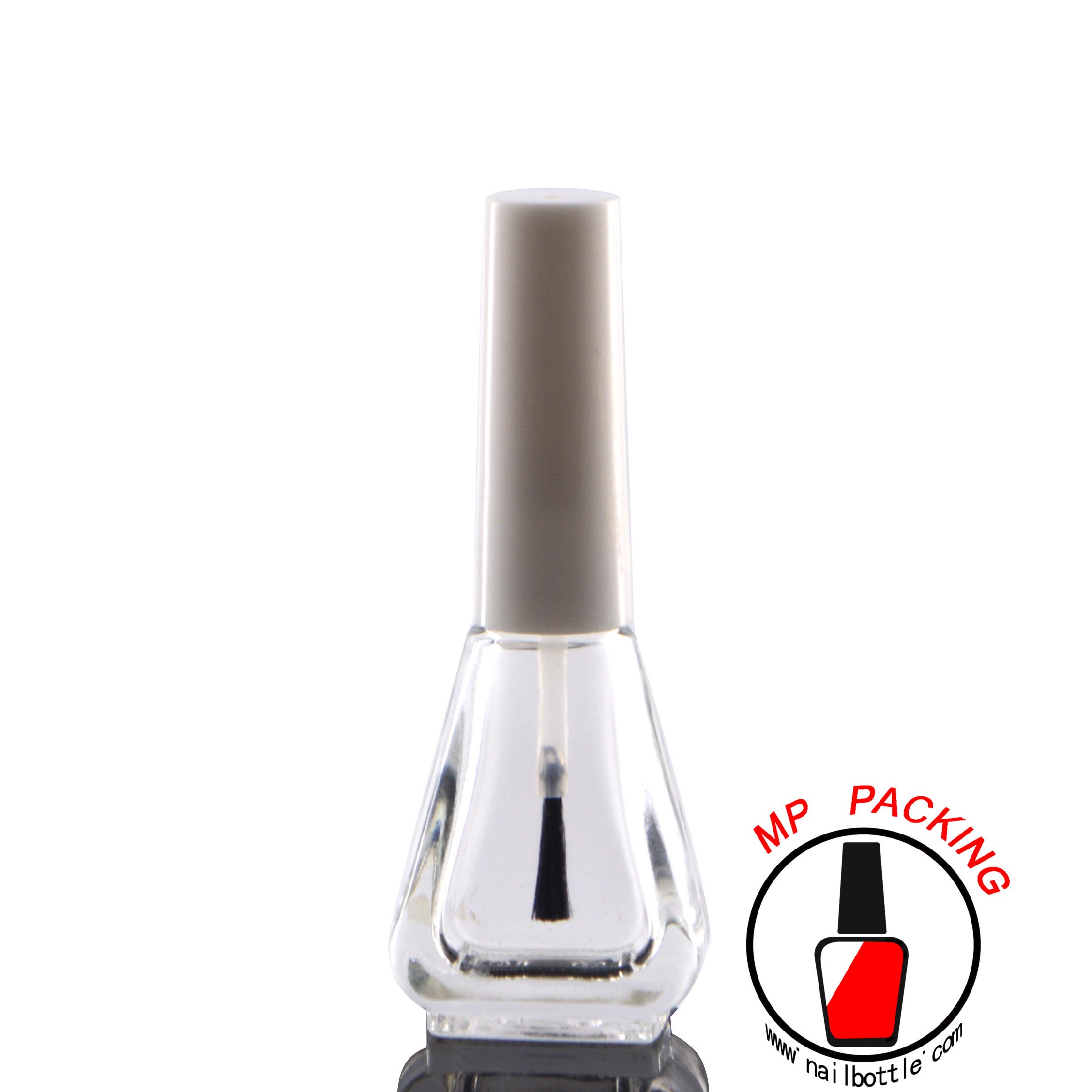 new fashion design empty glass bottle with lids and brush