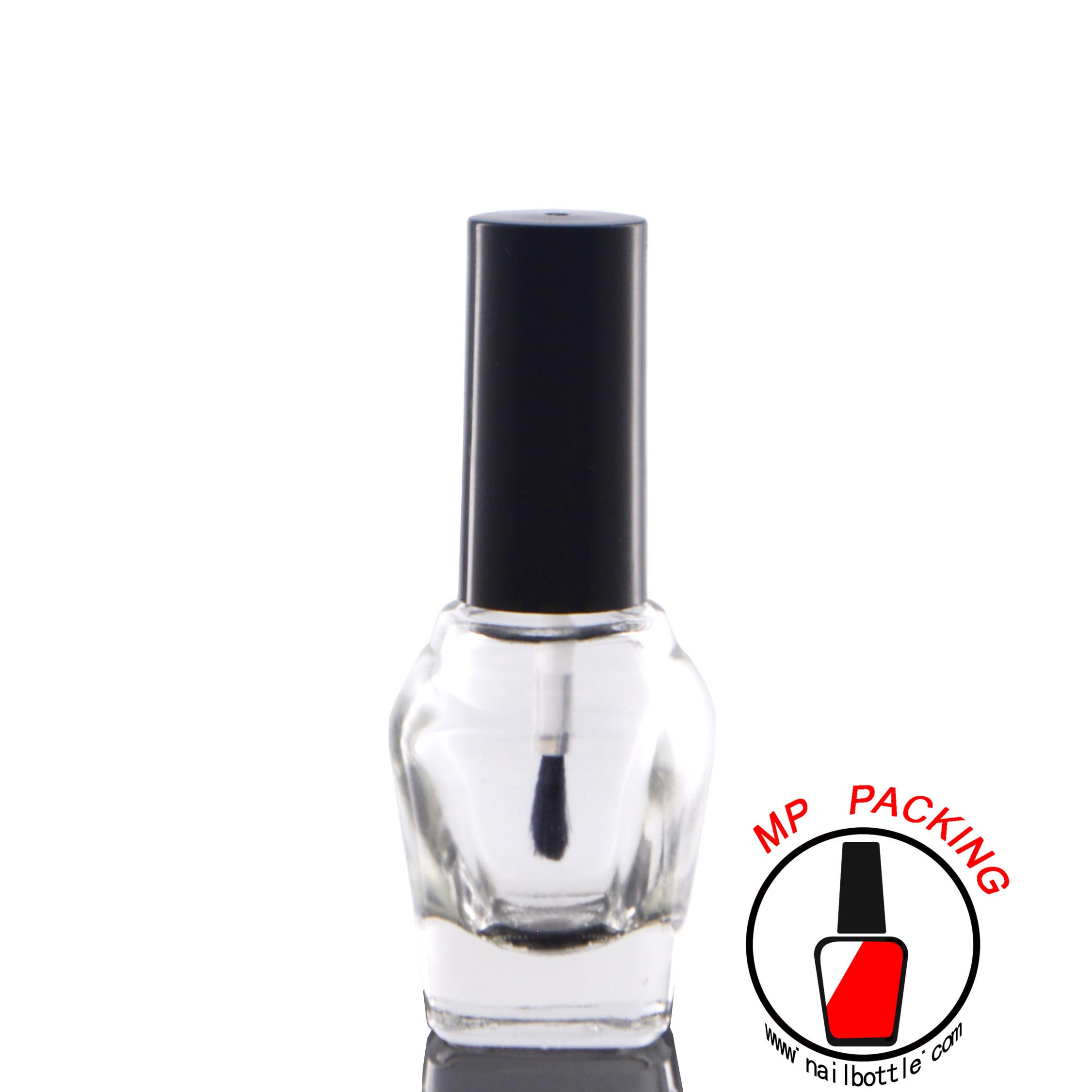 new shape nail polish bottle empty with lids and brush